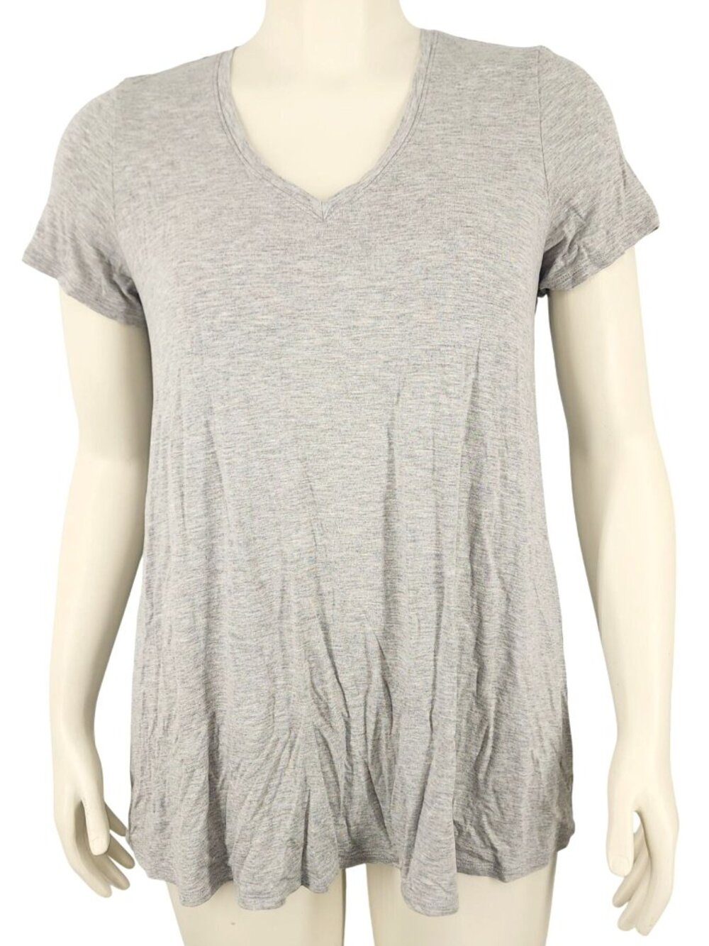 Women's HUE Short Sleeve V-Neck Super Soft Stretch Perfect Legging Tunic Tee Lar